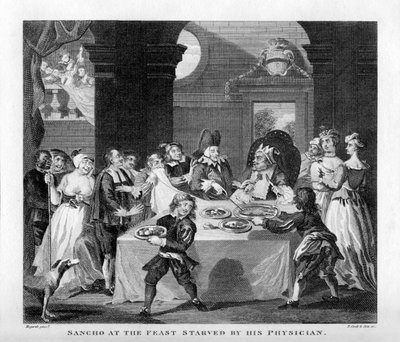 Sanchót kiéheztette orvosa, William Hogarth alkotó: William Hogarth