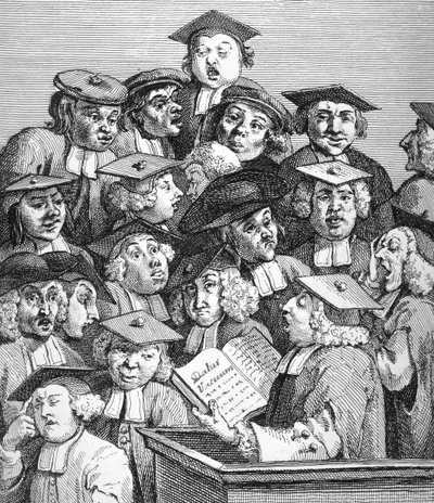 Tudósok egy előadáson, 1736. január 20-37 alkotó: William Hogarth