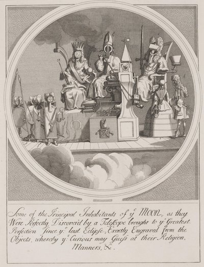 A Hold néhány fő lakója: Jogdíj, Püspökség és Törvény alkotó: William Hogarth