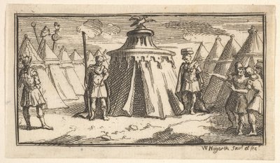 A katonai öv vagy öv elvétele John Beaver, Római katonai büntetések, 17..., 1725 után. alkotó: William Hogarth