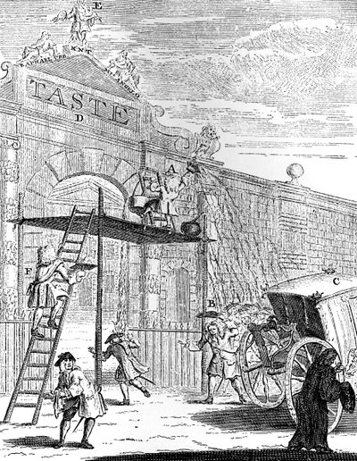 Íz: The Gate of Burlington House, 1731. alkotó: William Hogarth