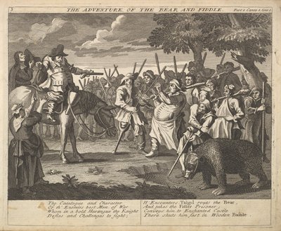 A medve és a hegedűs kalandja 3. tábla: Illusztrációk Samuel Butlershez..., 1725-30. alkotó: William Hogarth