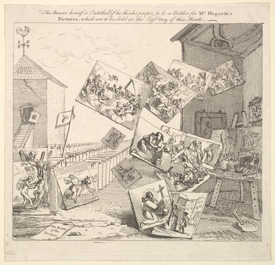 A képek csatája, 1745. alkotó: William Hogarth