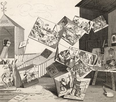 A képek csatája, a Hogarth műveiből, 1833-ban jelent meg alkotó: William Hogarth