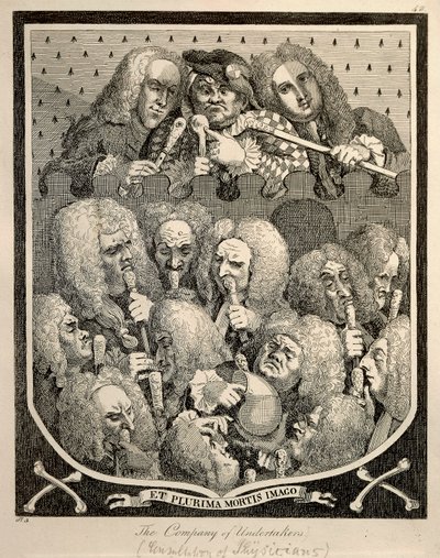 The Company of Undertakers – Georg Friedrich Haendel, karikatúrametszet – William Hogarth alkotó: William Hogarth