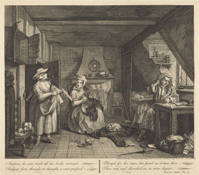 A szorult helyzetben lévő költő alkotó: William Hogarth