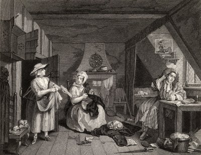 A The Distressed Poet, a William Hogarth műveiből, 1833-ban jelent meg alkotó: William Hogarth