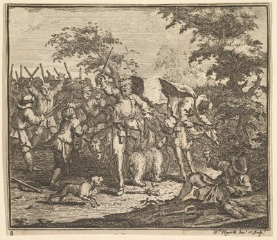 Találkozás Talgollal és Magnanóval Tizenhét kis illusztrációk Samuel Butler számára..., 1721-26. alkotó: William Hogarth
