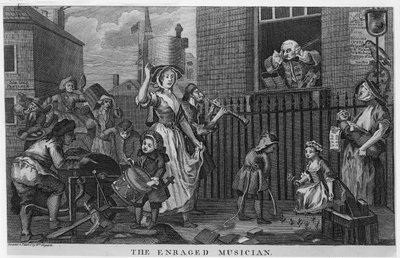 A feldühödött zenész alkotó: William Hogarth