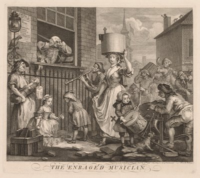 A feldühödött zenész alkotó: William Hogarth