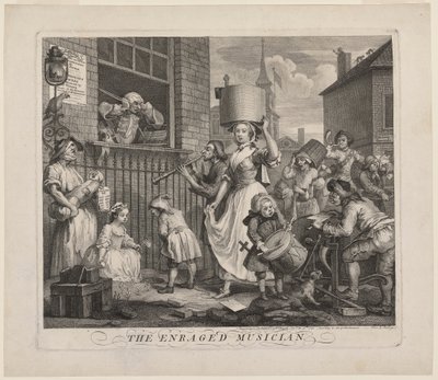 A feldühödött zenész alkotó: William Hogarth