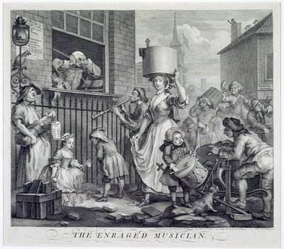 A feldühödött zenész, 1741 alkotó: William Hogarth
