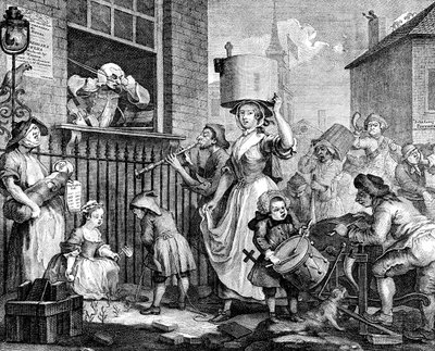 A feldühödött zenész, 1741 alkotó: William Hogarth
