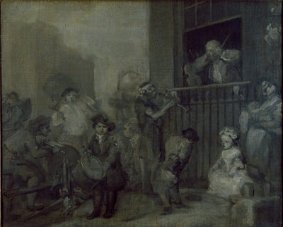 A feldühödött zenész, 1741 alkotó: William Hogarth