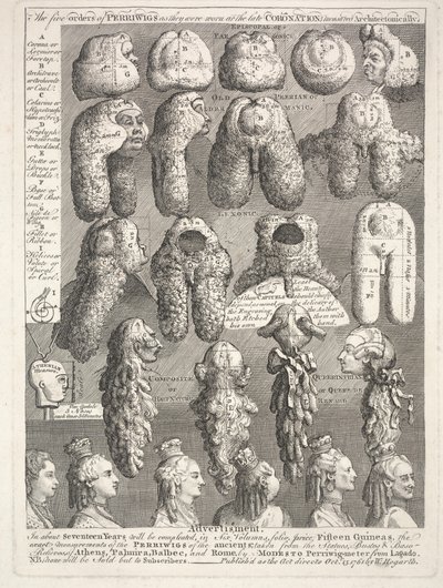 A Perriwigs Öt Rendje, október 15 alkotó: William Hogarth