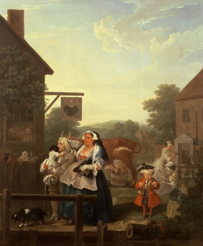A nap négyszerese: Este, 1736 alkotó: William Hogarth