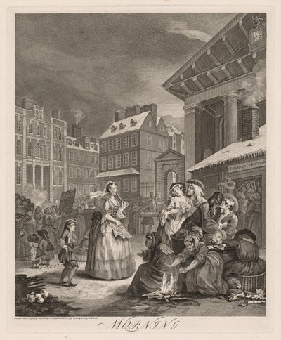 A nap négy időpontja: Reggel, 1738. alkotó: William Hogarth
