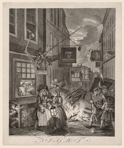A négy napszak: éjszaka alkotó: William Hogarth