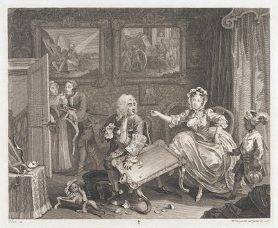 A parázna védelmezőt talál, tervezték 1732, nyomtatott 1744 (Rézkarc és metszet) alkotó: William Hogarth