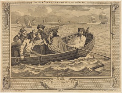 A lusta inast elbocsátják és tengerre küldik alkotó: William Hogarth