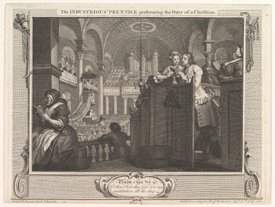 A keresztény ipar kötelességét teljesítő szorgalmas prentice és én..., 1747. szeptember 30. alkotó: William Hogarth