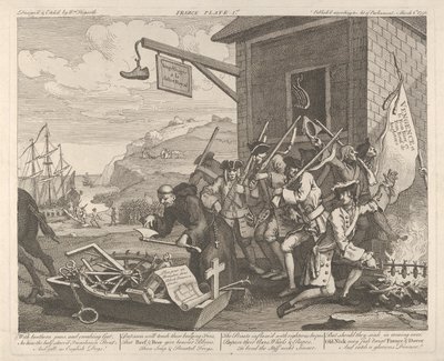 Az invázió, 1. tábla: Franciaország alkotó: William Hogarth
