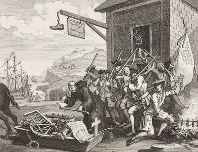Az invázió, 1. tábla: Franciaország / Die Invasion, Blatt 1: Franciaország. 1756 alkotó: William Hogarth