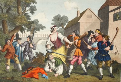 A lovag beadja magát Trullának, Samuel Butler (1612-80) „Hudibras” című művéből, illusztráció a „Hogarth Restored: The Whole Works of the híres William Hogarth, újrametszette Thomas Cook” című kocsmából. 1812 alkotó: William Hogarth