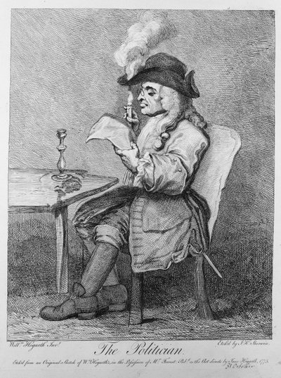 A politikus, John Keyse Sherwin metszete, 1775 alkotó: William Hogarth