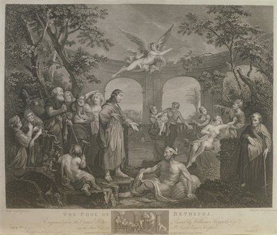 A bethesdai medence, metszette J.M. Delatre és Simon Francis Ravenet, kiadta John Boydell (1719-1804) 1772. alkotó: William Hogarth