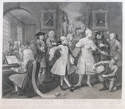 The Rakes Levee, II. lemez, A Rakes Progress, 1735 alkotó: William Hogarth
