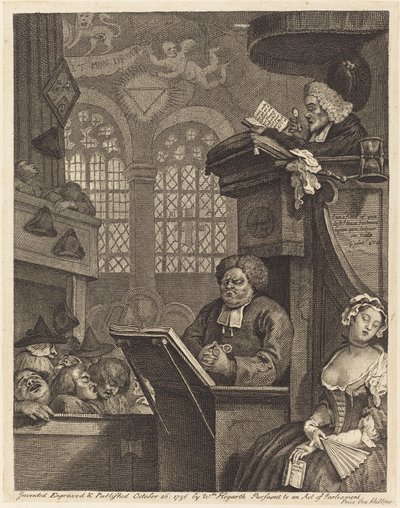 Az alvó gyülekezet alkotó: William Hogarth