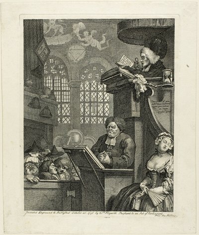 Az alvó gyülekezet alkotó: William Hogarth