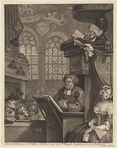 Az alvó gyülekezet alkotó: William Hogarth