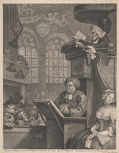 Az alvó gyülekezet alkotó: William Hogarth