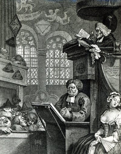 Az alvó gyülekezet, 1736 alkotó: William Hogarth