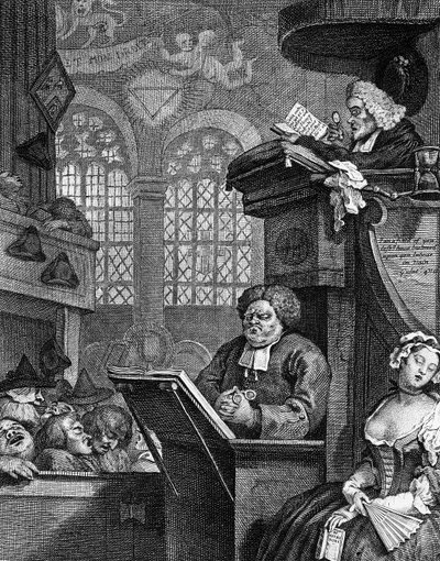 Az alvó gyülekezet, 1736 alkotó: William Hogarth