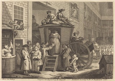 A Stage-coach, vagy a Country Inn Yard alkotó: William Hogarth
