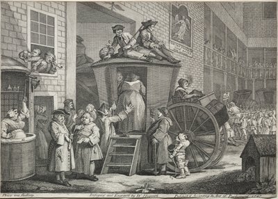 A színpadi edző alkotó: William Hogarth