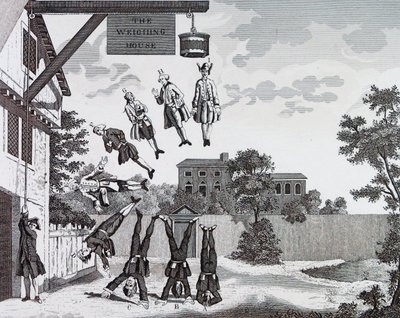 The Weighing House. (absolute gravity) by William Hogarth alkotó: William Hogarth