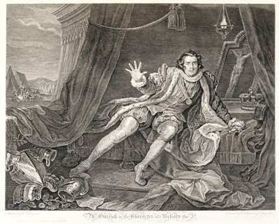 David Garrick színész III. Richard szerepében, 1746 alkotó: William Hogarth