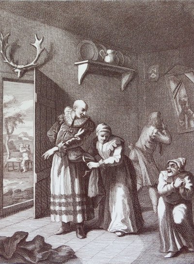 A lelkész és a borbély álcázza magát, hogy elvigye Don Quijotét alkotó: William Hogarth