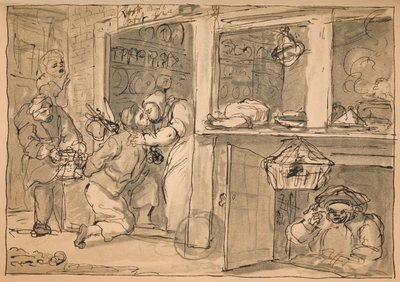 Fel nem használt rajz az iparhoz és a tétlenséghez, 1747. alkotó: William Hogarth