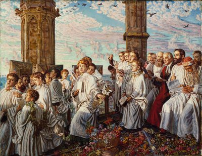 Május reggel a Magdalen College -ban, Oxford, Ősi éves ceremónia alkotó: William Holman Hunt