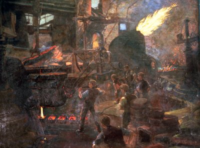 "The Wealth of England: the Bessemer Process of Making Steel" (Anglia gazdagsága: az acélgyártás Bessemer-folyamata), 1895 alkotó: William Holt Yates Titcomb