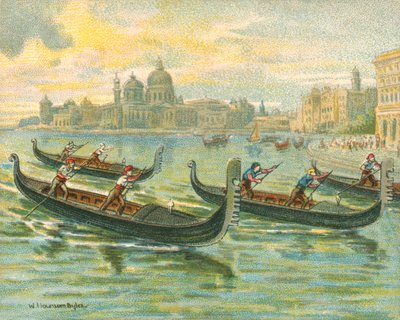 Történelmi és modern versenyek, Gondolaversenyek (chromolitho) alkotó: William Hounsom Byles