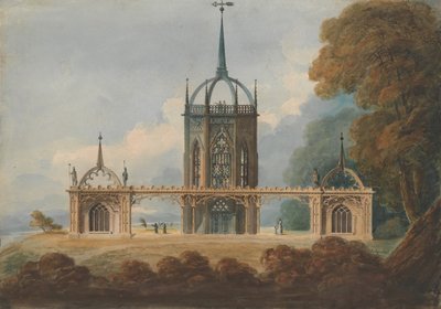 Tervezés egy gótikus Belle Vue-hez, kb. 1800. alkotó: William Hurst Ashpitel