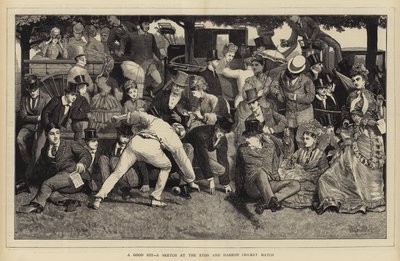 Egy jó találat, egy vázlat az Eton és Harrow krikettmérkőzésen alkotó: William III Bromley