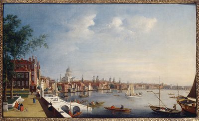 Kilátás a Temzére, a Szent Pál-templom felé néz a Somerset House kertjéből alkotó: William James
