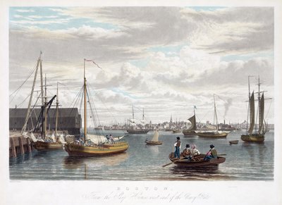 Boston, a Hajóházból, a Navy Yard nyugati vége, 1833 körül alkotó: William James Bennett